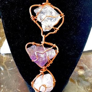Amethyst 3-n-1 trio crystal stones